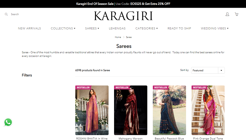 Karagiri - Best Quality Saree Brands in India