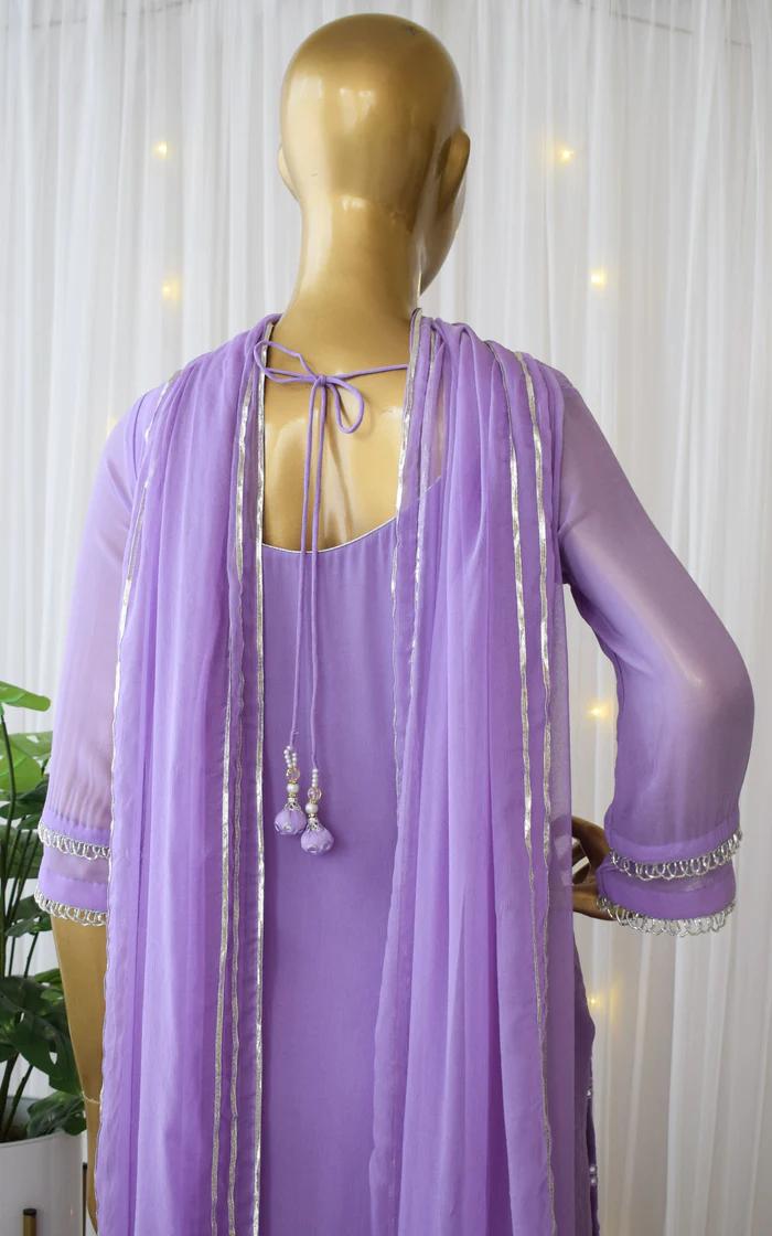 Lavender Mirrorwork Kurta and Pant (4)