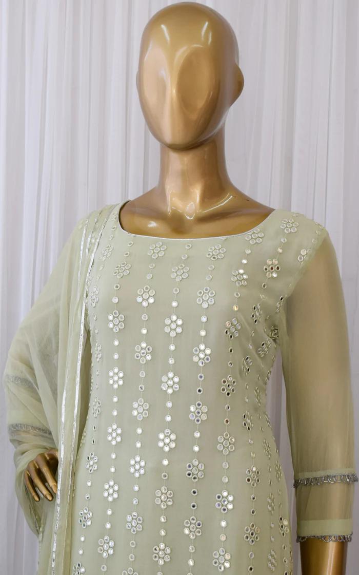 Pistachio Green Mirrorwork Kurta _ Pant (2)