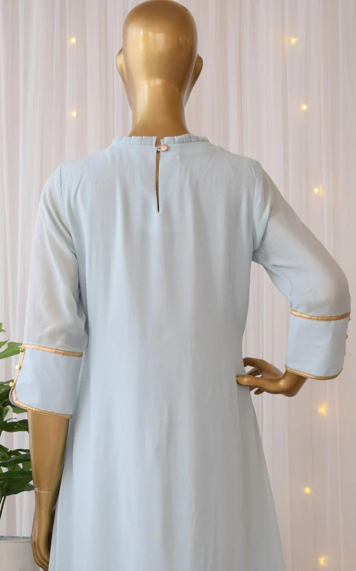 Powder Blue Handwork Tunic and Pant Set 4