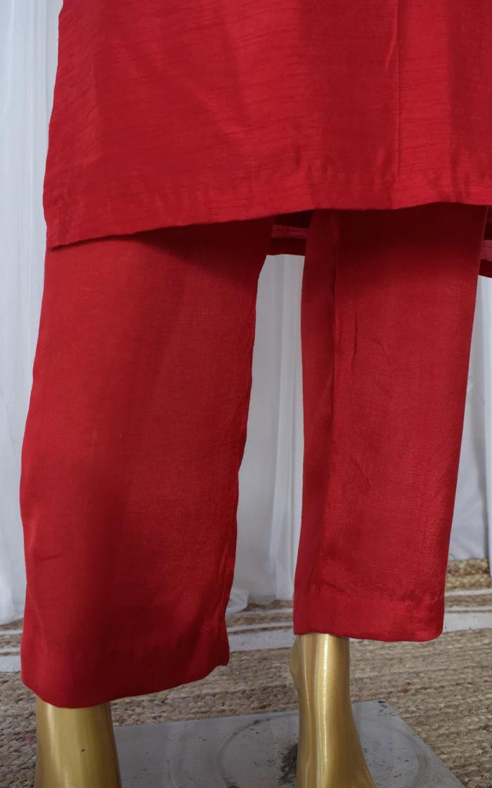 Slim Fit Dola Silk Pants Design (2)
