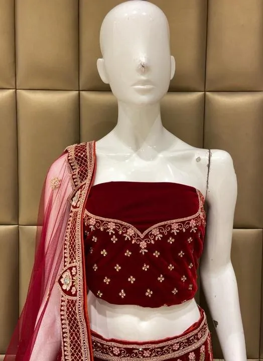 Maroon Wedding Bridal Lehenga Stitching Choli Design