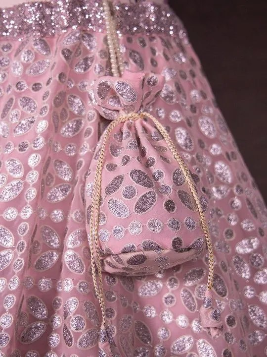 Pink Partywear Lehenga Stitching Potli Design