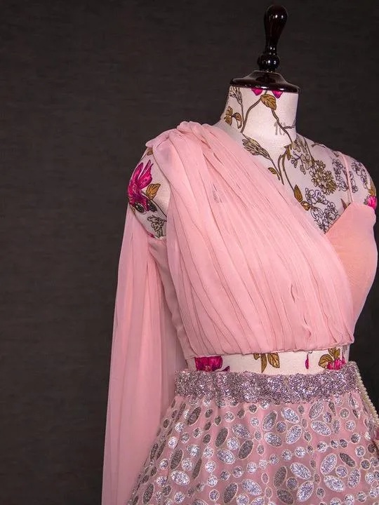 Pink Lehenga Choli Stitching Near Me Design