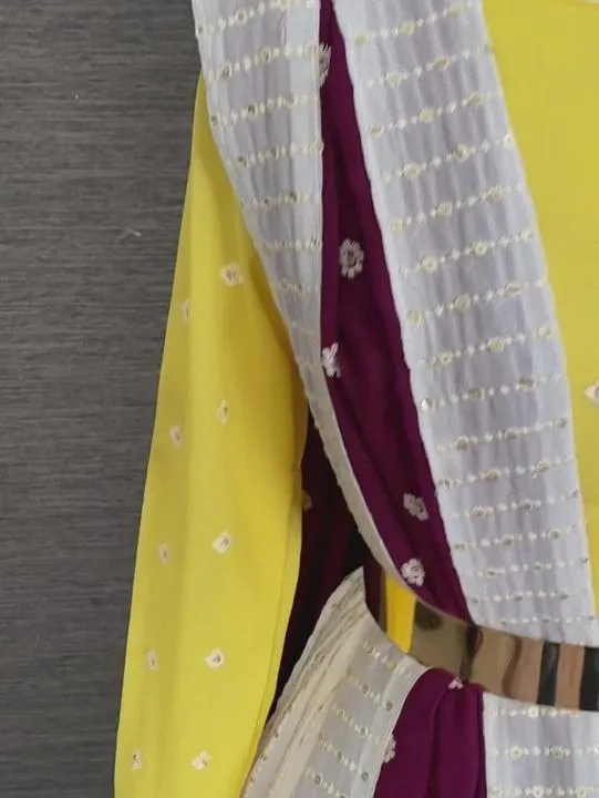 Yellow White Designer Lehenga Stitching Side Design
